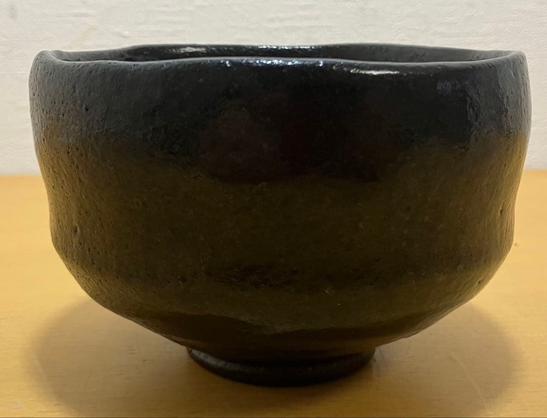 【京焼】黒楽茶碗　抹茶椀　松楽造　富士山　茶道具　工芸品　骨董品