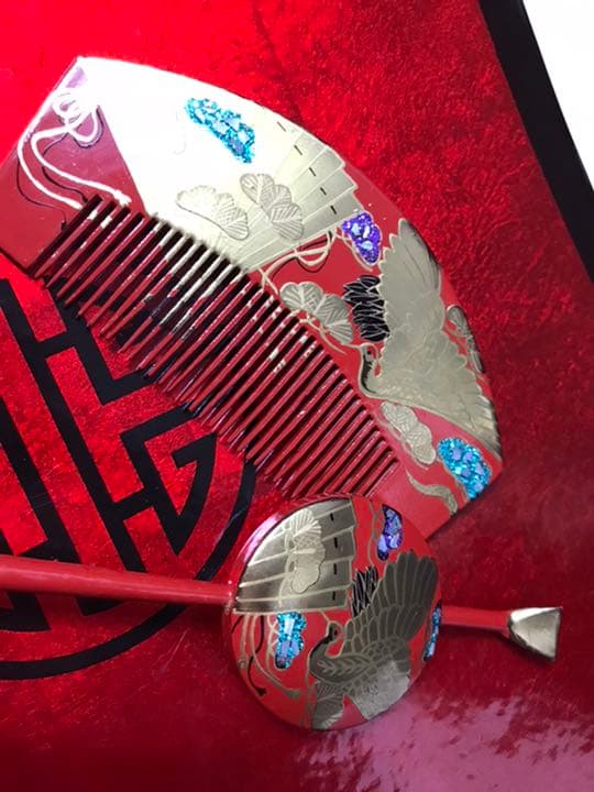 やはり格が違う　花街のお持ち物　リアルビンテージ　大振り簪と櫛　(#4478番)