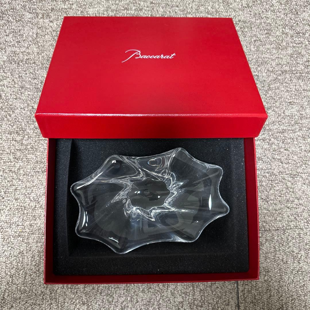Baccarat 波型 透明皿 オリジナルボックス付き※即買い者様歓迎値引き不可