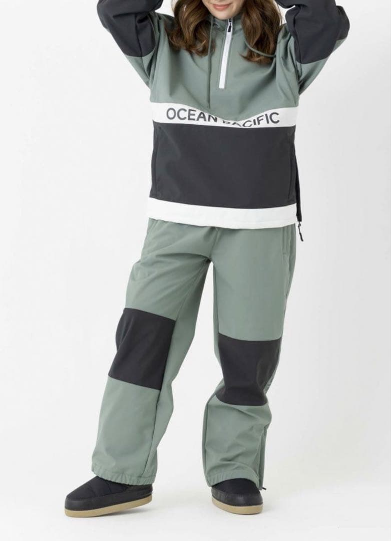 オーシャンパシフィック　レディース　スノボウェア　上下セット　モスグリーン　L