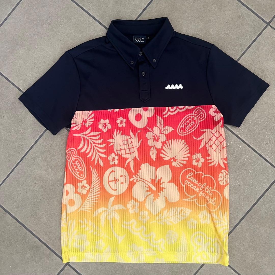 mutaMARINE ムータマリン　ストレッチメッシュ 切替ポロシャツ　スマイル