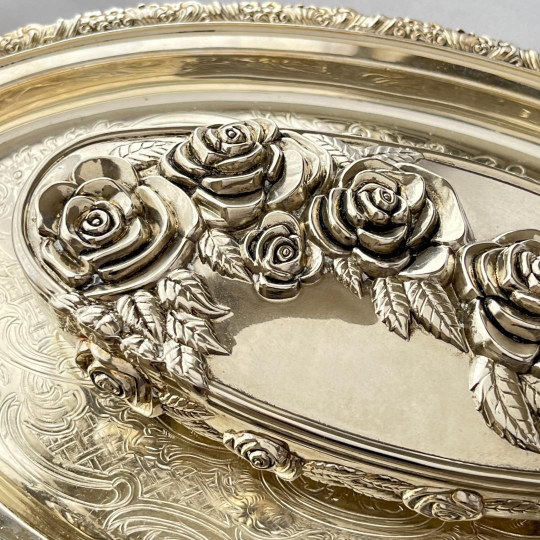 【Godinger】 薔薇のジュエリーボックス【シルバープレート】ローズ