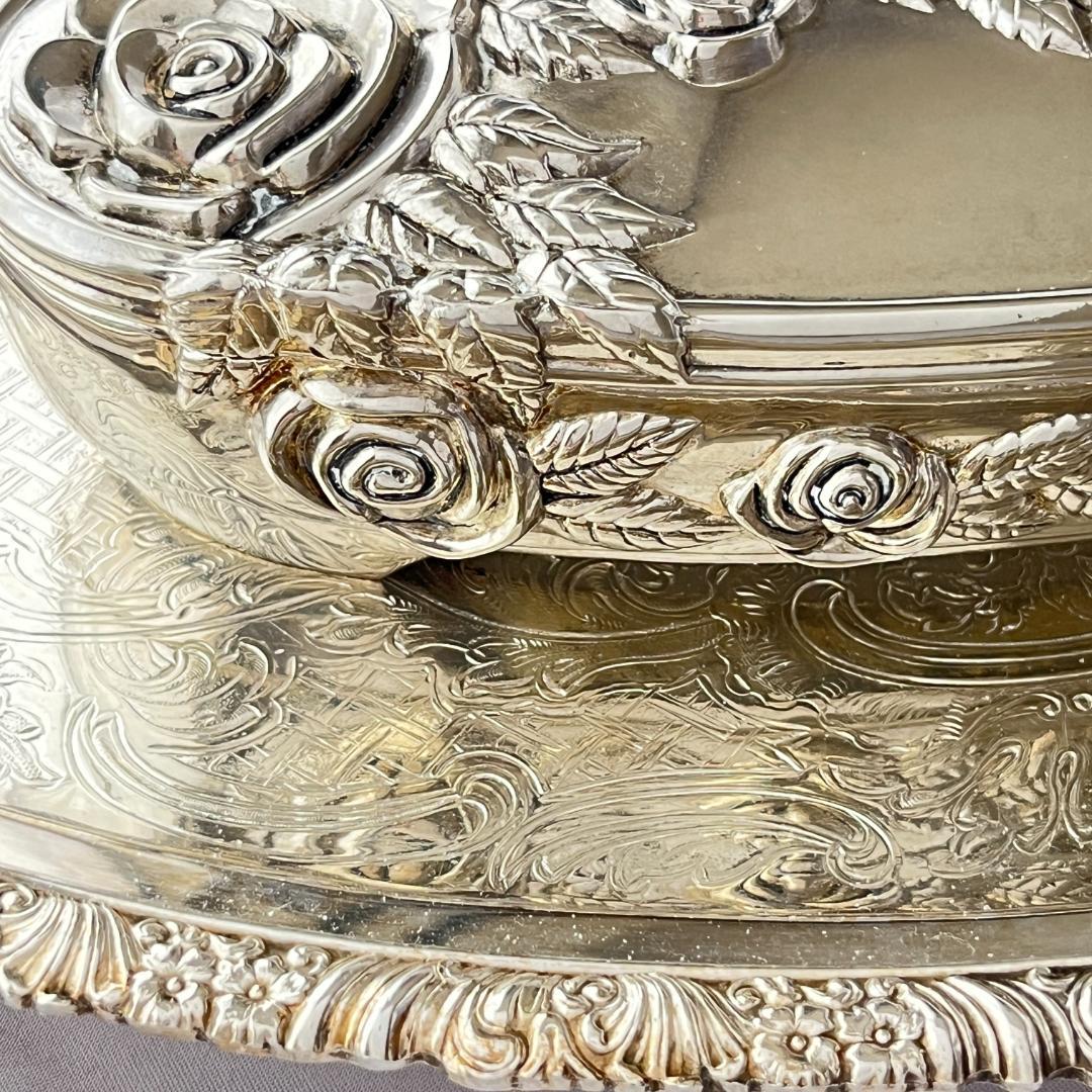 【Godinger】 薔薇のジュエリーボックス【シルバープレート】ローズ