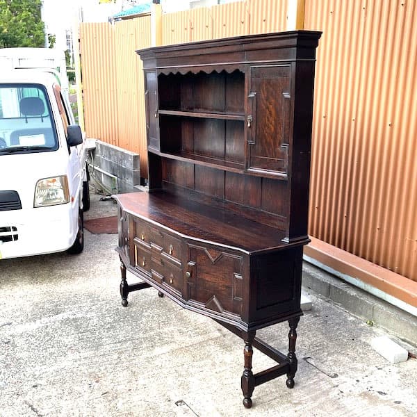 アンティーク　カップボード　バーキャビネット　飾り棚　上下分解可能