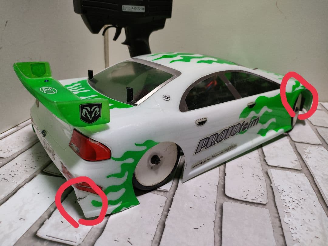 HOTBODIES　ベルトドライブ4WDシャーシ、ダッジボディAMユニットセット