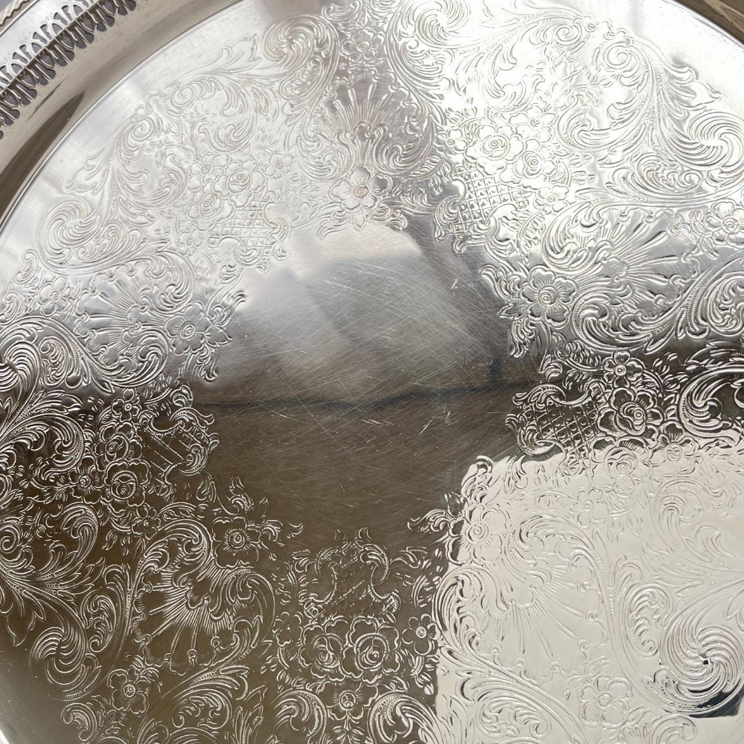 【WM ROGERS】透かしのカフェトレー / ギャラリートレー 38cm