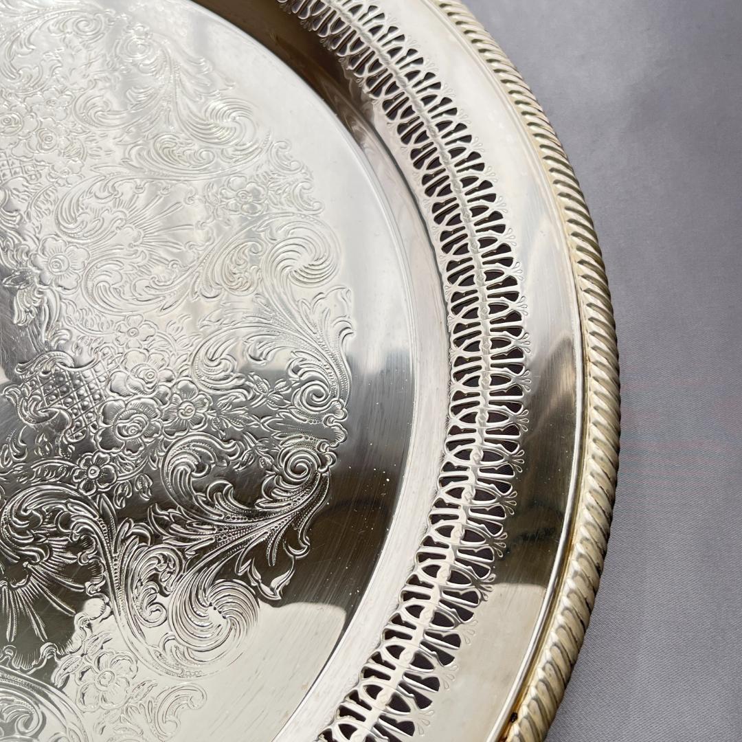 【WM ROGERS】透かしのカフェトレー / ギャラリートレー 38cm