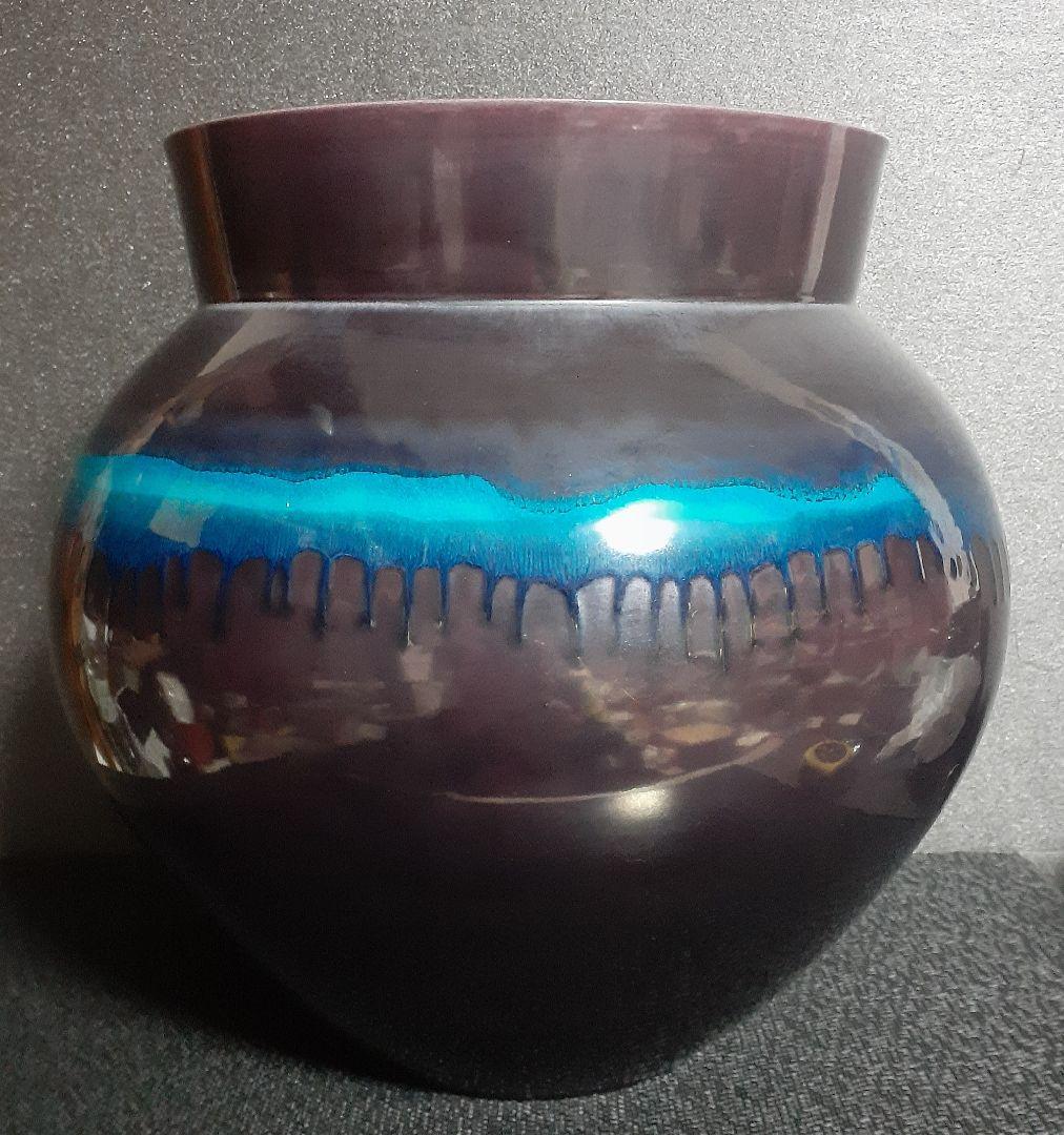 【大作❗️】日本工芸会正会員　琥山窯　名工【小野次郎】作　彩釉壺　母　小野珀子