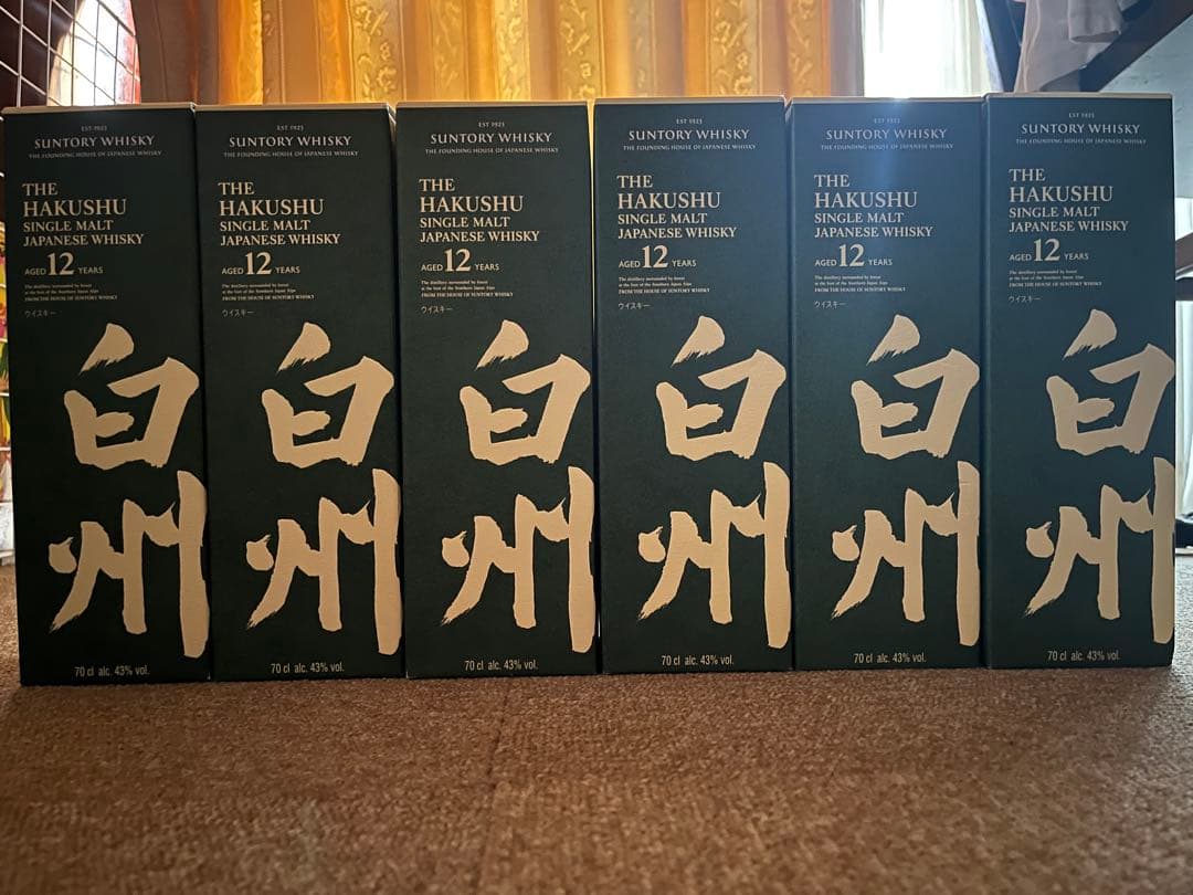 Hakushu 12年 シングルモルトウイスキー 6本セット　白州