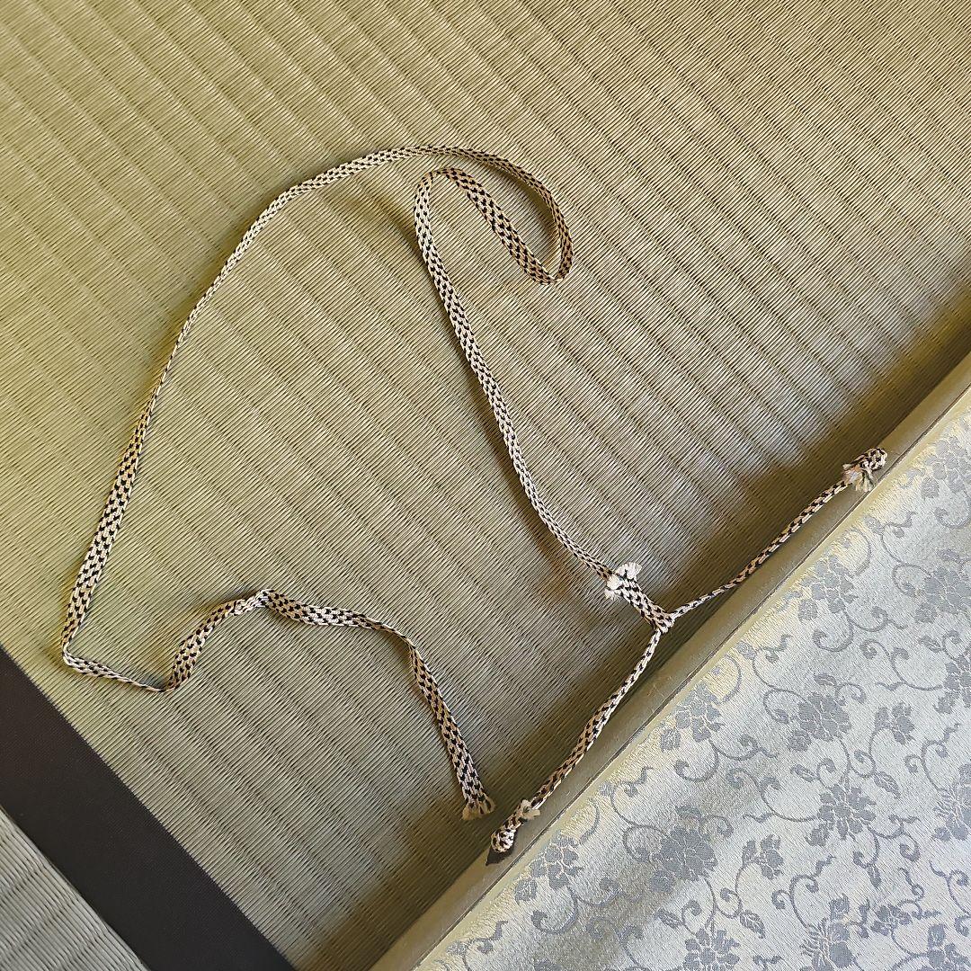 初期昭和レトロ/1950年代物】掛け軸 掛軸 短歌 絹 軸先青白磁 藤原基居