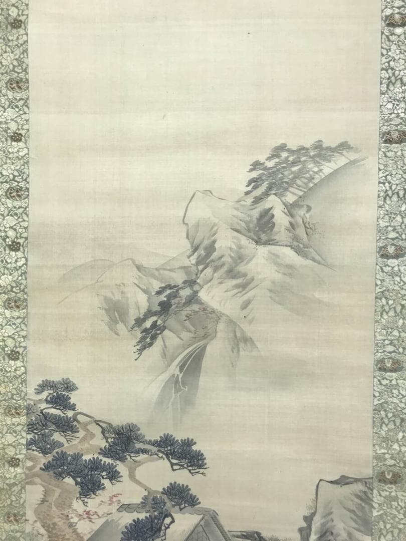 模写/松村呉春/田家秋景図/山水図/穫り入れ図/掛軸☆宝船☆AH-667