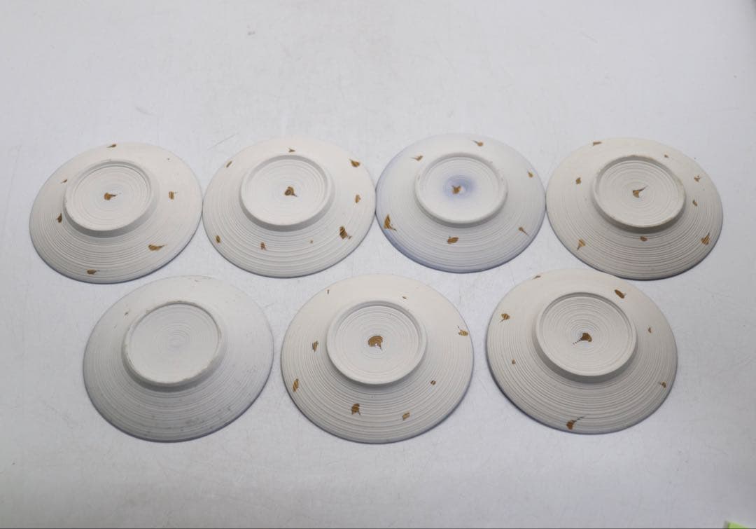 坂田甚内作　箔押小皿7点　菓子器　茶道具　送料込み250822