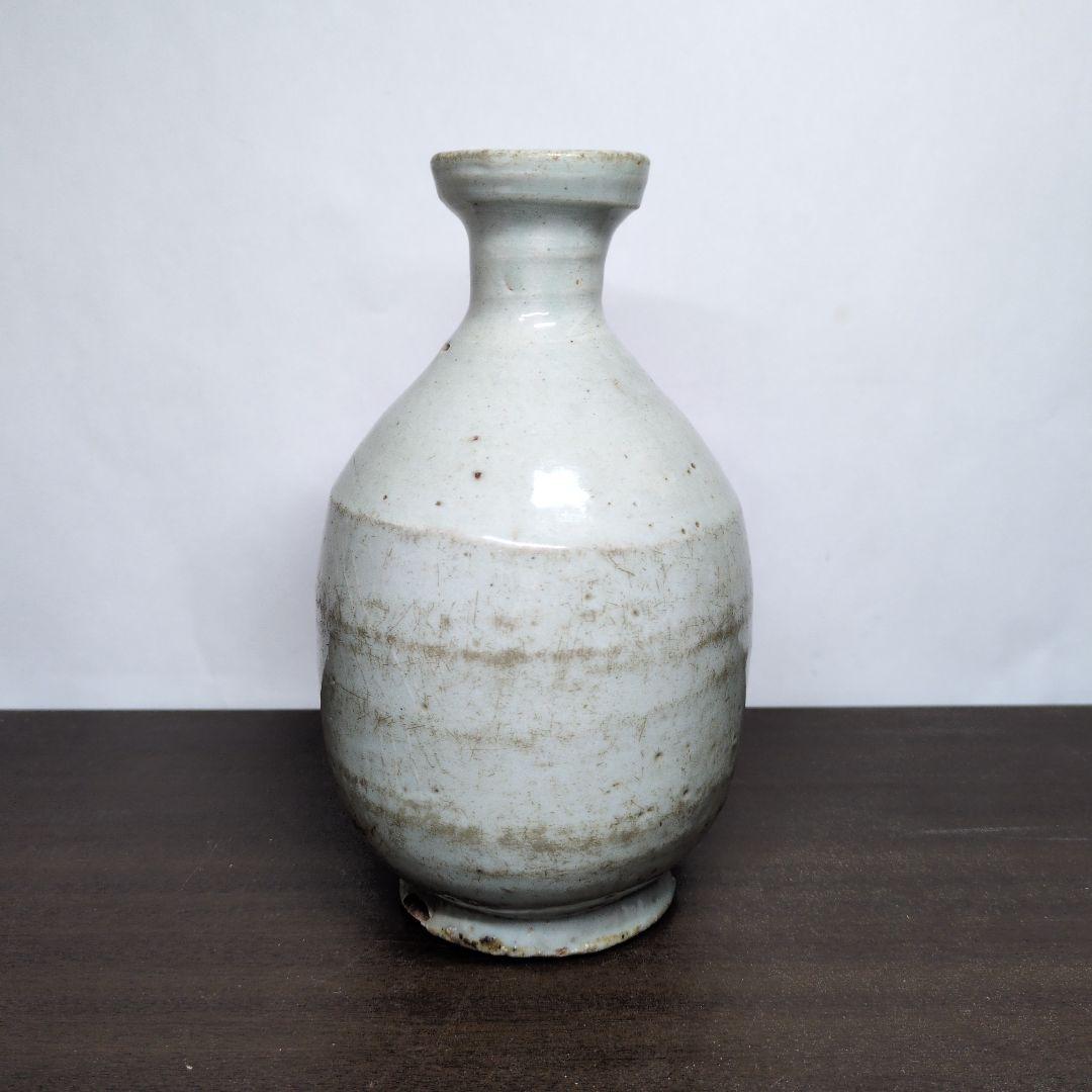 李朝 白磁 堅手 花瓶 高さ約21cm