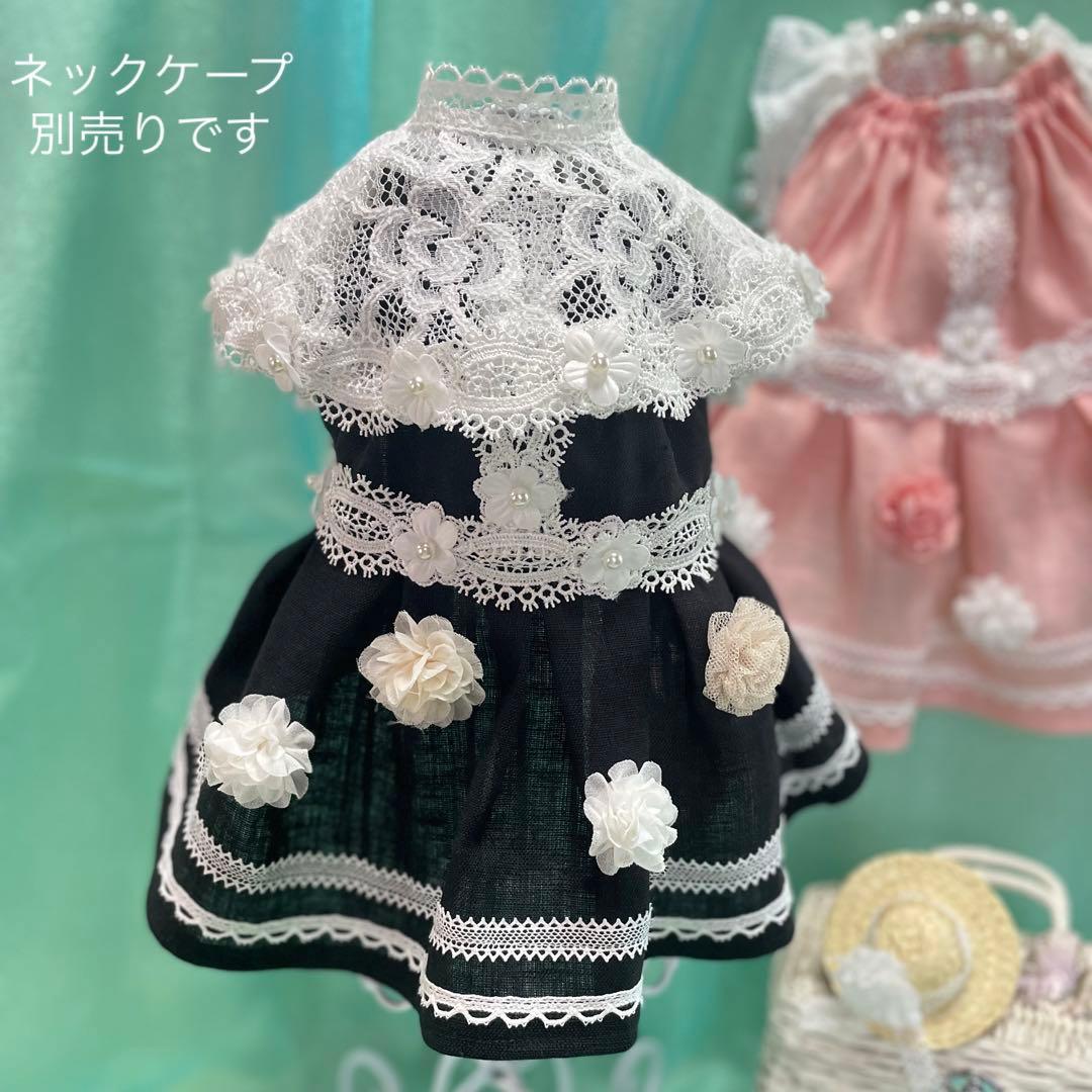 夏のお嬢さん♡麻のドレス　∞TuTu∞   犬服　ハンドメイド