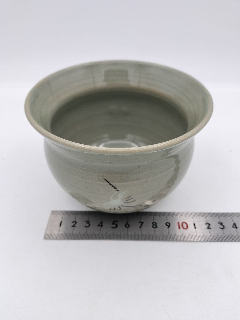 c338 煎茶　建水 雲鶴 妙見 茶道具 古物