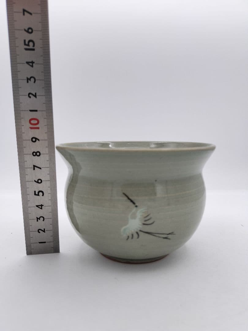 c338 煎茶　建水 雲鶴 妙見 茶道具 古物