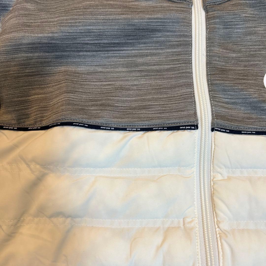 ★超美品★and per se ゴルフアウター　グレー×オフホワイト M 防寒服