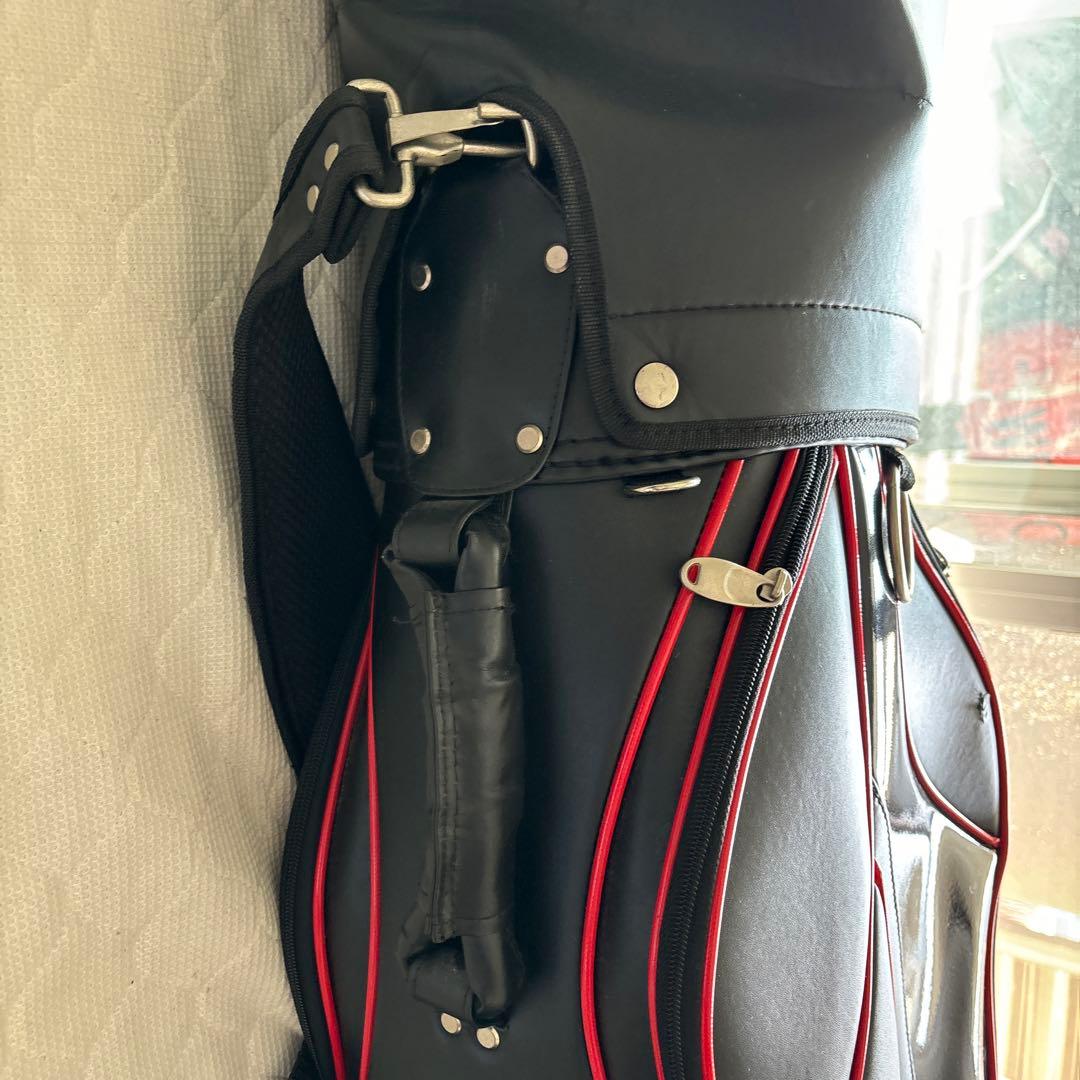 World Eagle ゴルフキャディバッグ 黒赤　ゴルフクラブつき