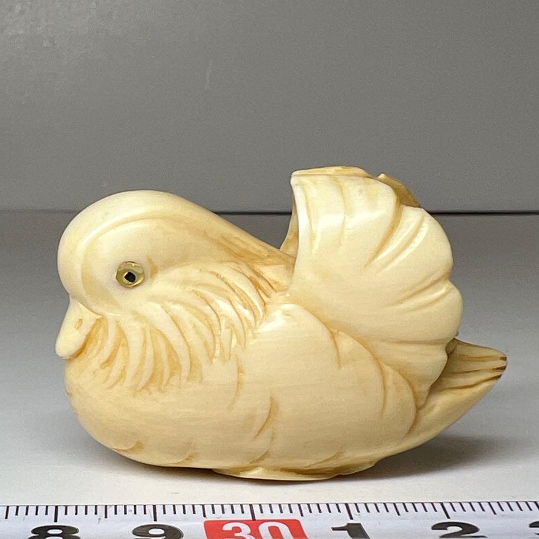 光正在銘 おしどり 根付 39g 東キ8-0204☆1F トヒト