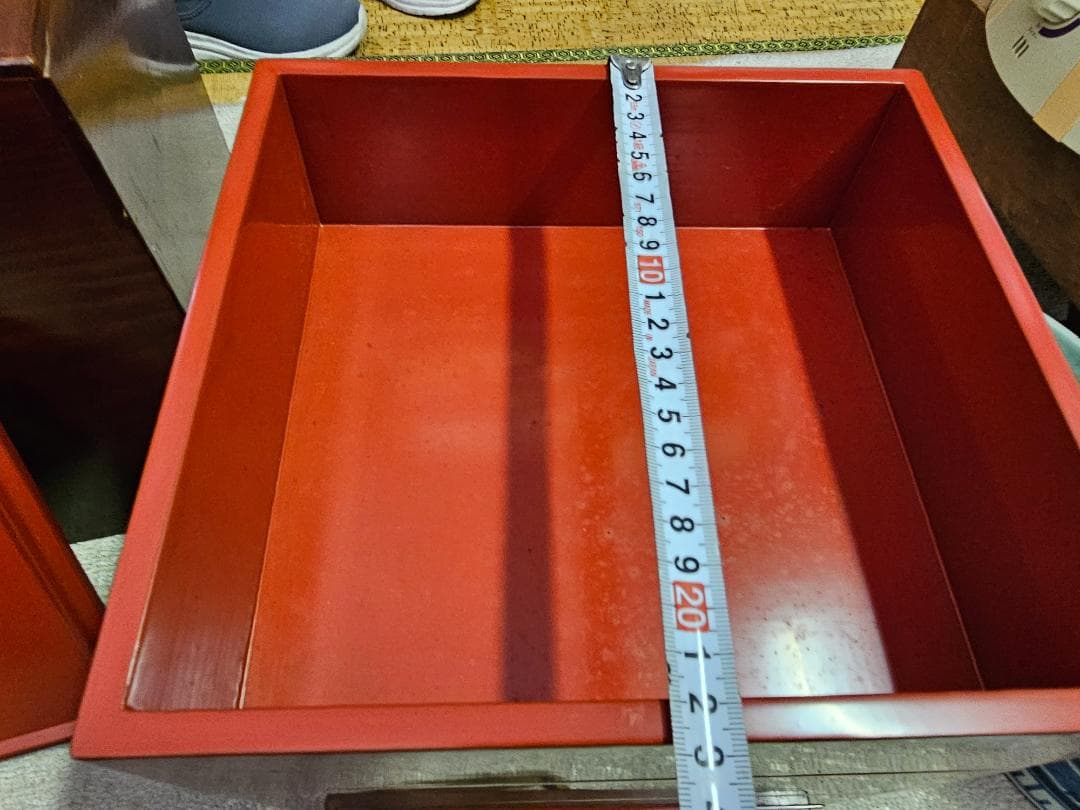 幕末明治の能登輪島塗沈金家紋重箱 蓋2枚付き