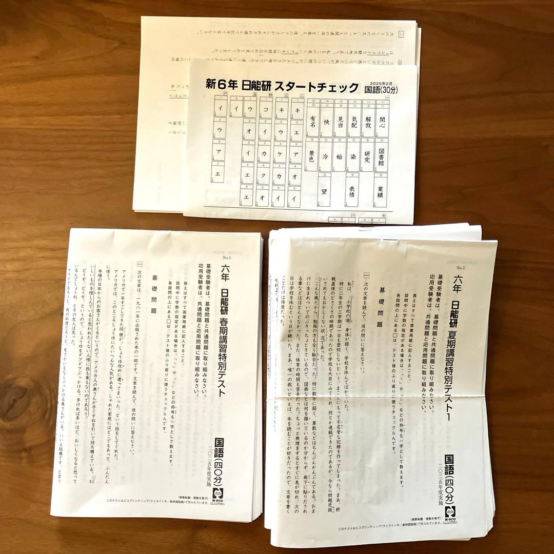 【最新】　日能研　6年生　1年分　2025年 テストセット