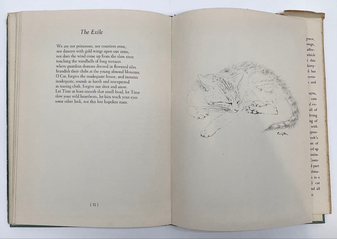 初版1950年『夜と猫』藤田嗣治 挿絵12点入り 経年あり 希少 挿絵本