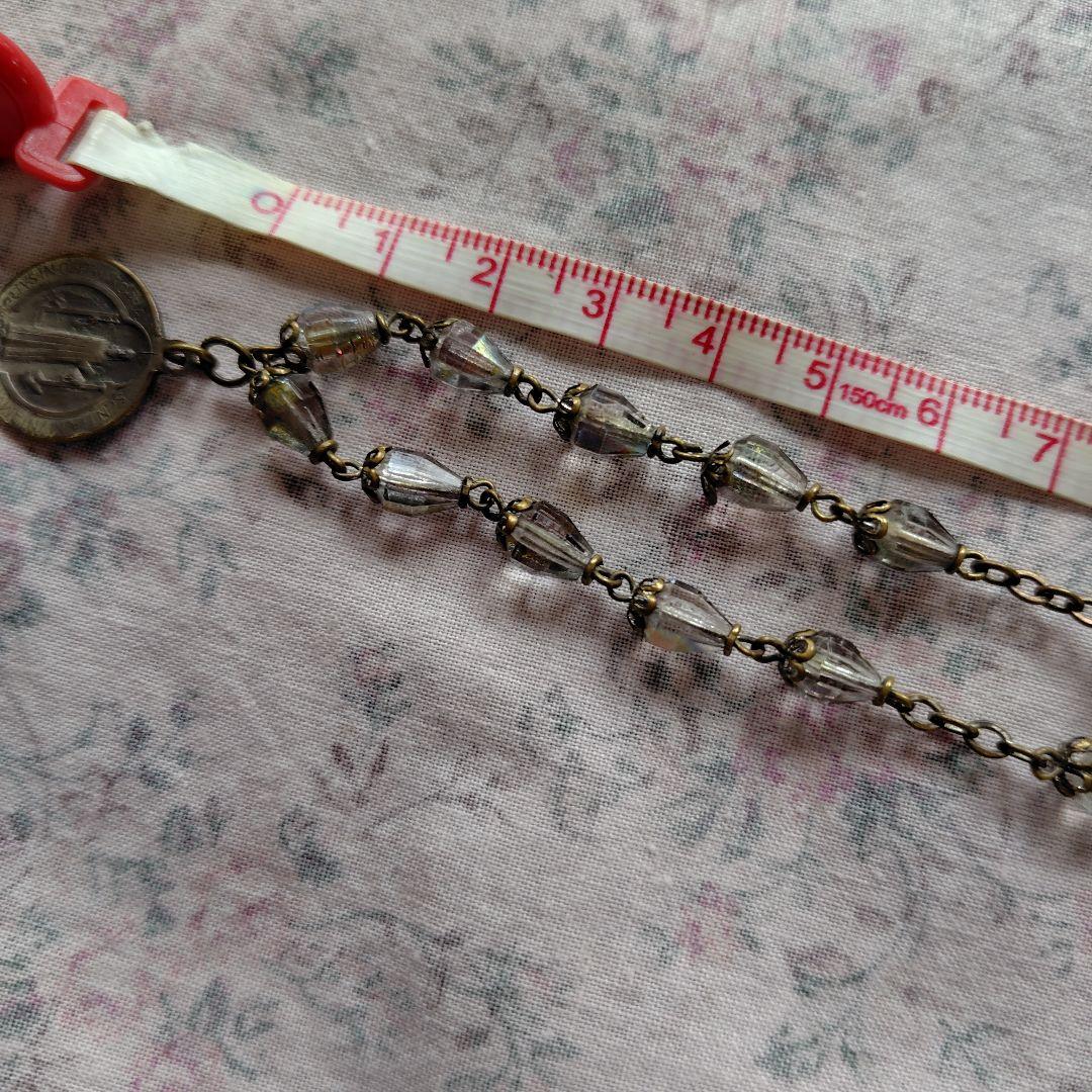 ルーペ付き　アンティークロザリオネックレス　匿名配送