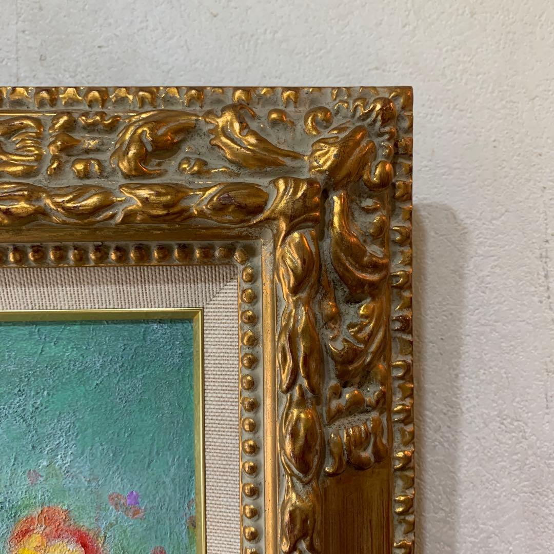 絵画　油彩肉筆画　真作　木村文俊『花げし』1985年作　F4