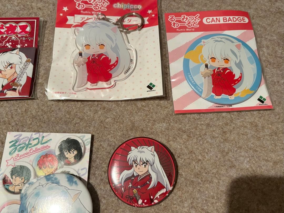 犬夜叉 黒髪　朔日　缶バッジ スクエア缶バッジ