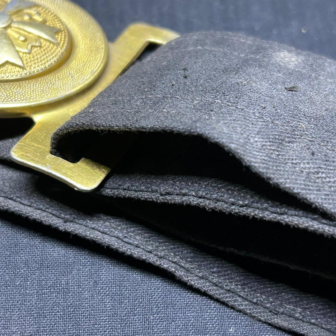 ▽Cc左1077 当時物 戦前 消防組 消防団 布製 ベルト 桜マーク