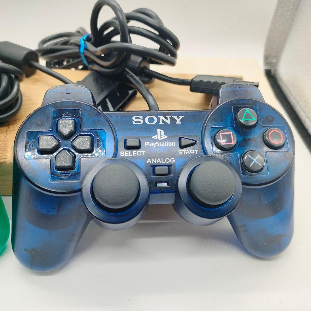 プレイステーション２ コントローラオーシャンブルー グリーン２個セット