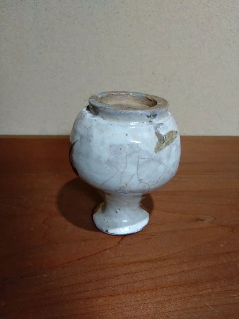 磁州窯 鉄絵 兎福 草花紋 小徳利