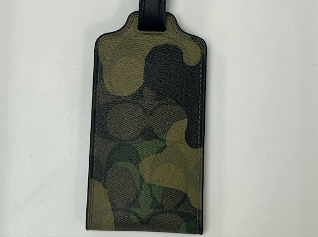 ☆正規品☆ COACH ネームタグ シグネチャー ラゲッジタグ グリーンマルチ