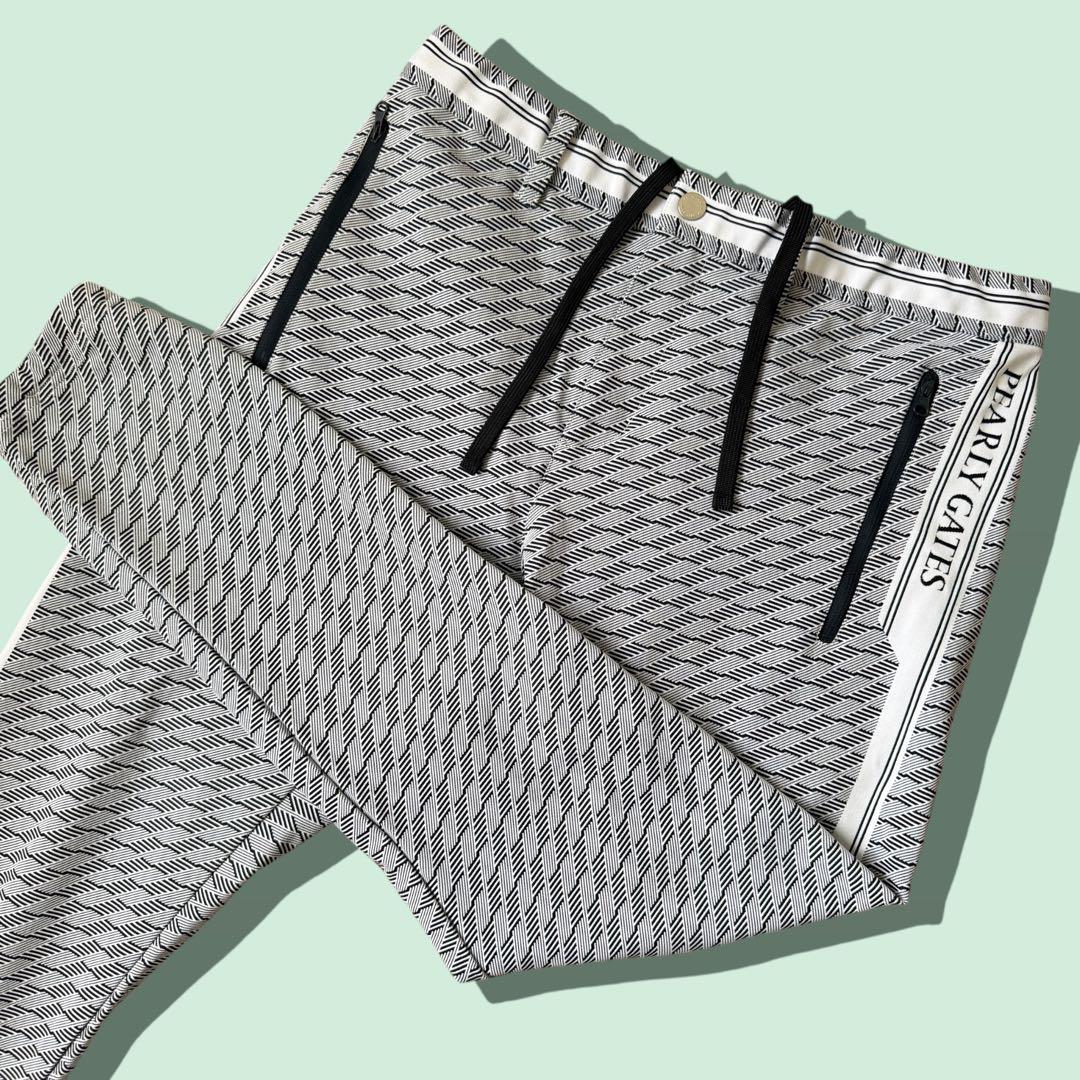 現行モデル　パーリーゲイツ　ジョガーパンツ　M〜L相当　総柄　黒　グレー　白　4