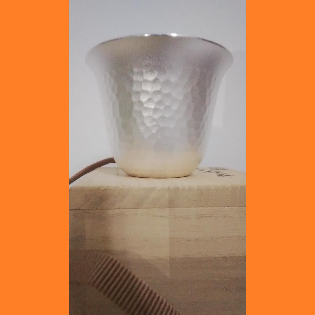 人間国宝 奥山峰石 純銀 ぐい呑 白梅 銀製 グラス silver 杯