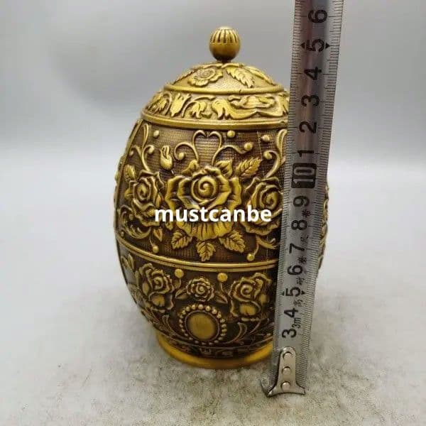 銅 細工 茶道具 浮彫り花開富貴銅缶 円形茶筒 客間 装飾品 工芸品 置物