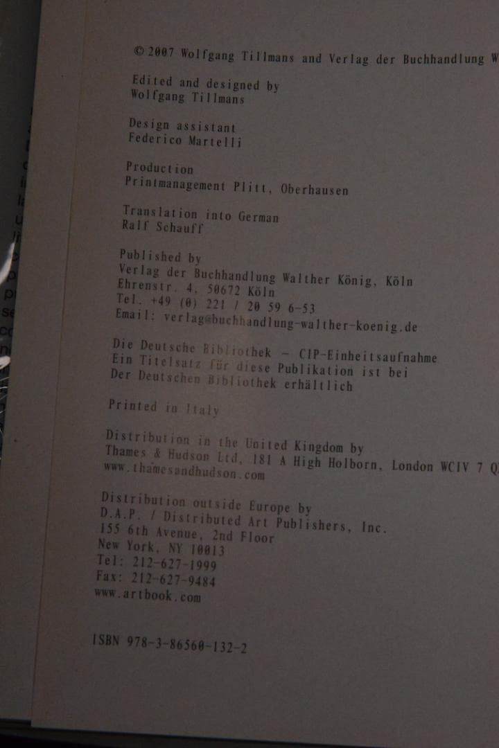 【Wolfgang Tillmans: manual】★★大幅に値下げしました