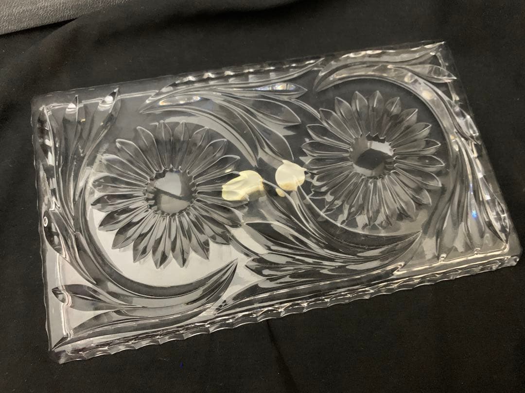 クリスタルガラス　ミルクポット　小鉢　プレート台