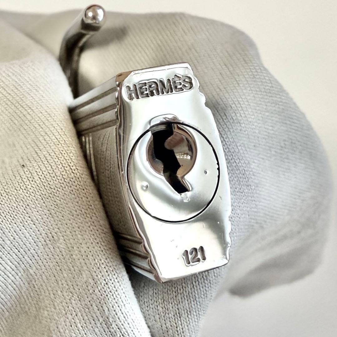 【121】 エルメス カデナ 南京錠 パドロック 121 番 鍵 シルバー