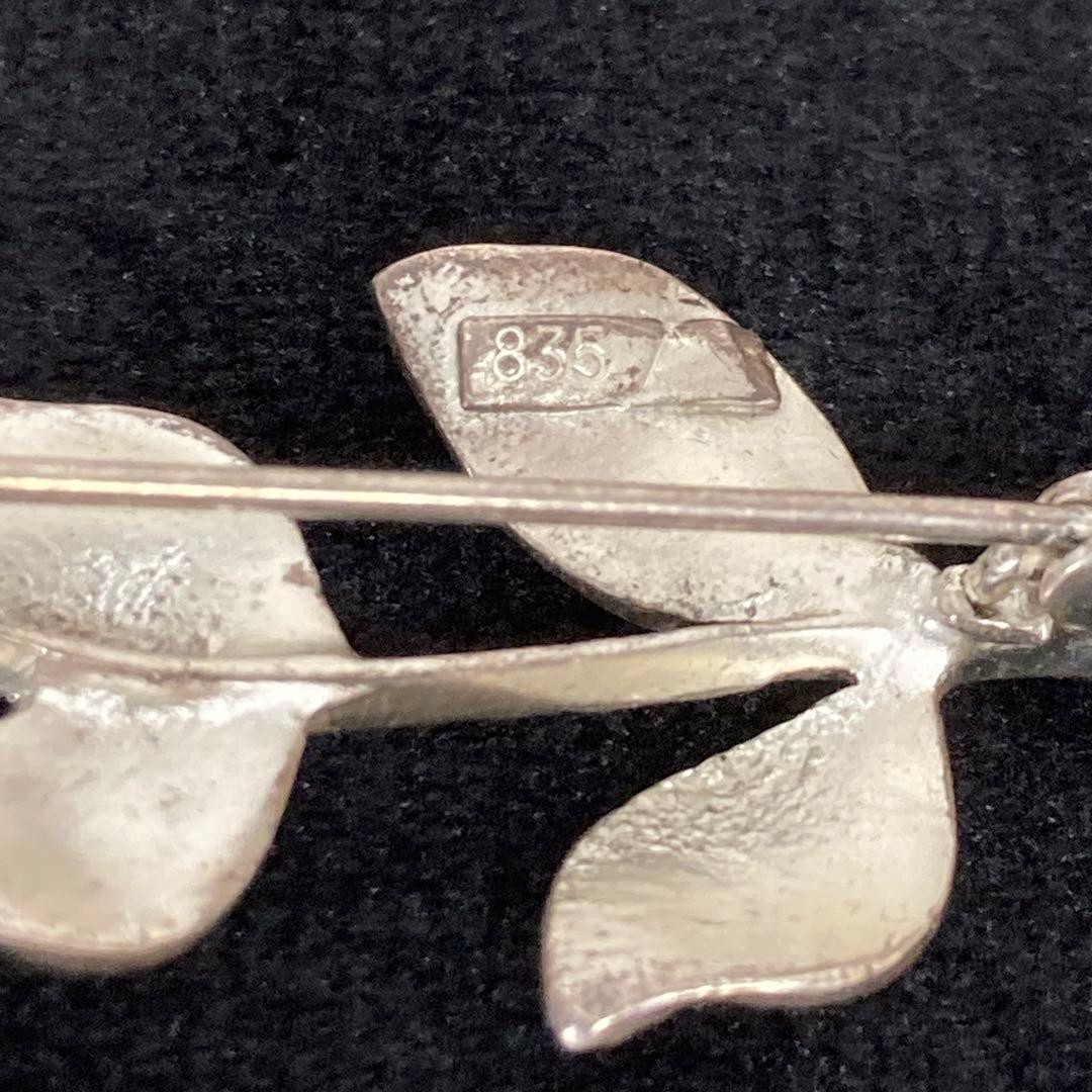 銀　シルバー　ブローチ　薔薇　ドイツ　アンティーク