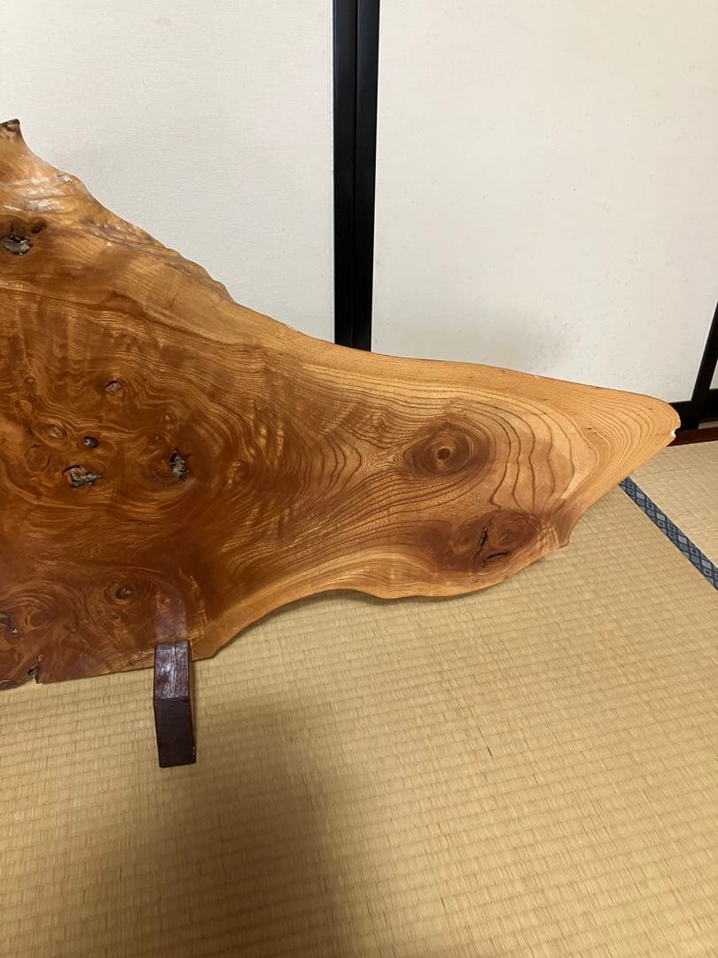 自然形状の木製アンティーク雑貨　骨董品　昭和レトロ（スタンド付き）