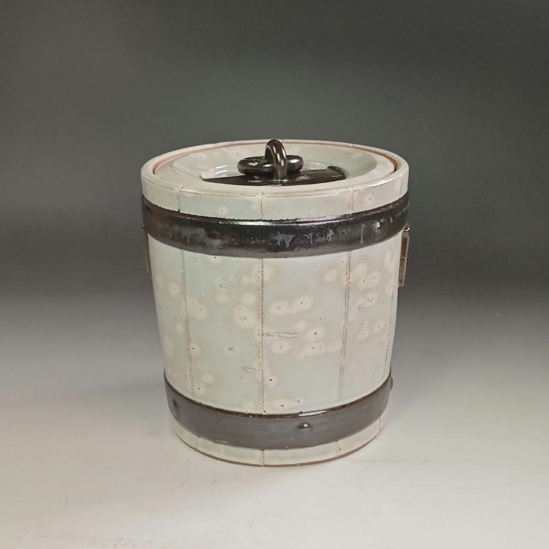 ウ297 水指『三代目　加藤利昇』『乾山写　釣瓶　水指　共箱』茶道具