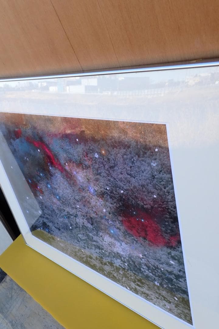 抽象画 宇宙風 桜モチーフ アート作品 アルフレーム NS-03 額縁付き 大型