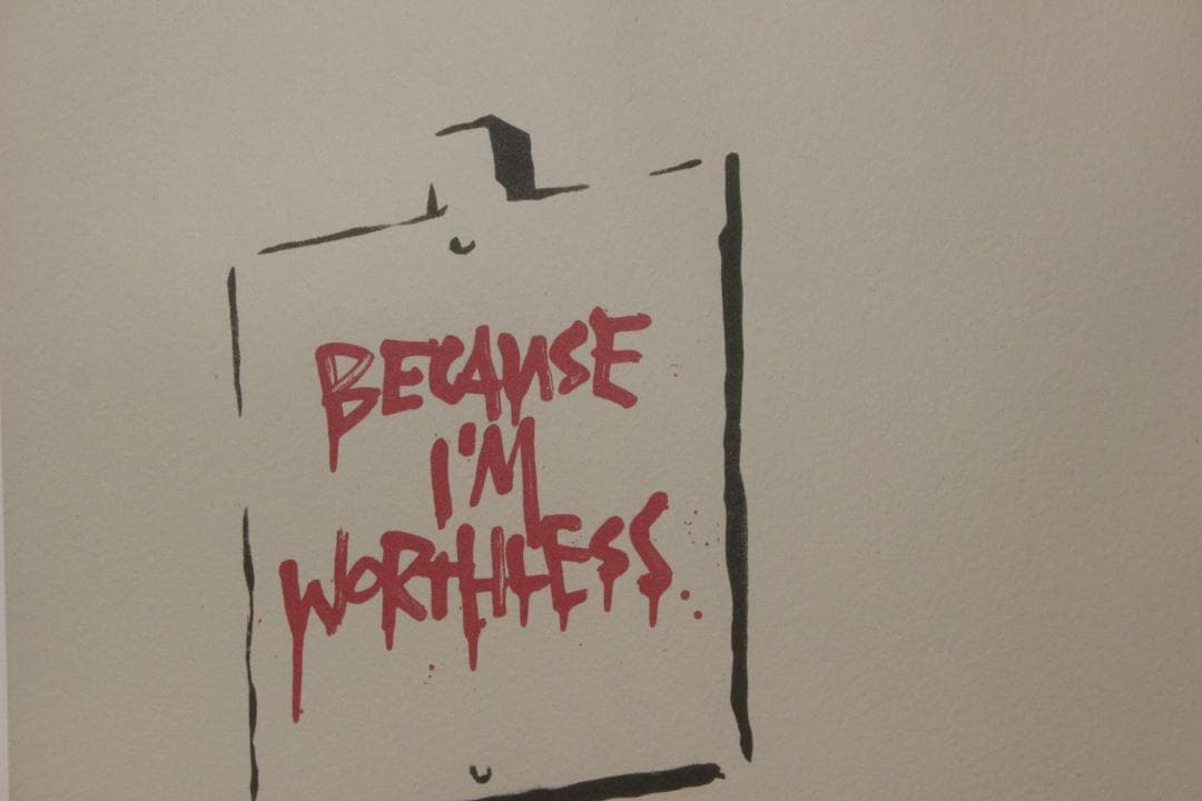 バンクシー 【Because I'm Worthless】エスタンプリトグラフ