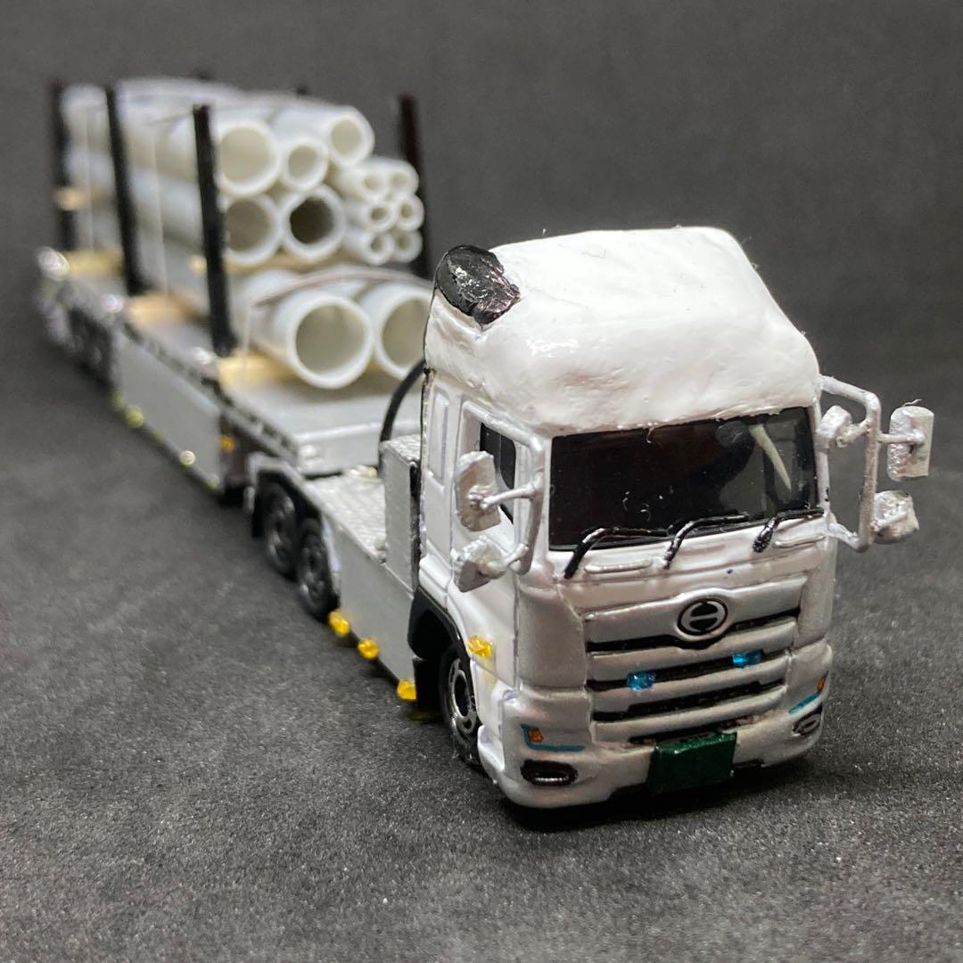 トミカ風ミニカー改造日野プロフィアまな板トレーラー