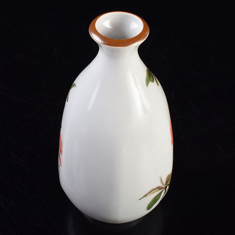 広瀬義之作　色絵　ぼけ之図　面取り壷　共布共箱　V　R9186B