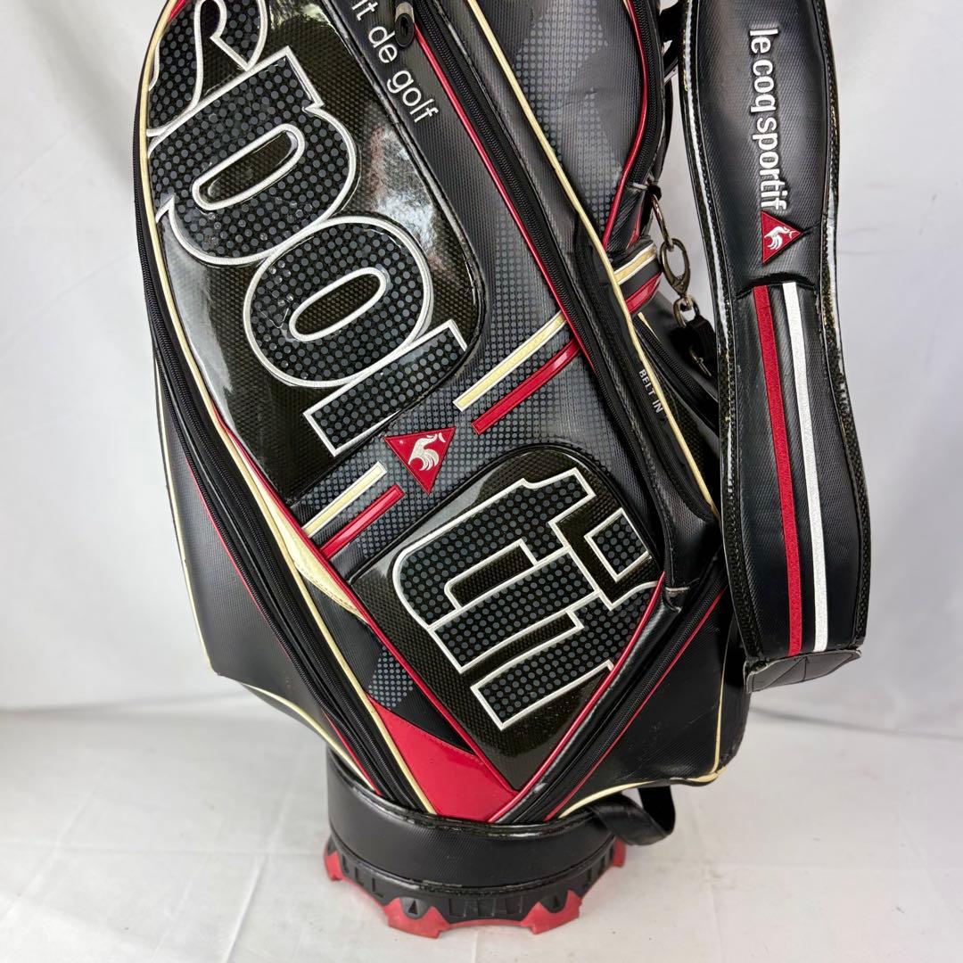 ルコックスポルティフ キャディバッグ ゴルフバッグ 6分割 赤黒
