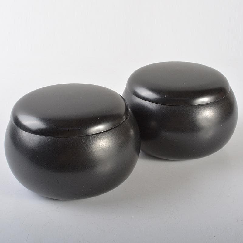 囲碁　生駒碁盤　足付　碁笥　硬質ガラス製碁石　一式　未使用品　C　R7287B