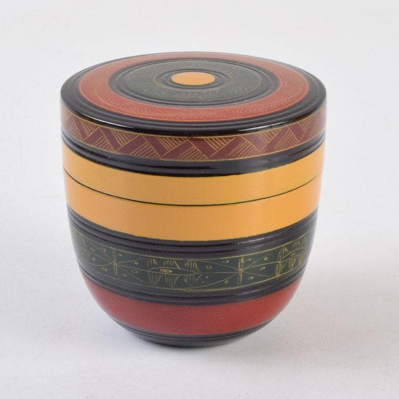 茶道具　中村湖彩作　唐物　独楽棗　共布共箱　V　9191