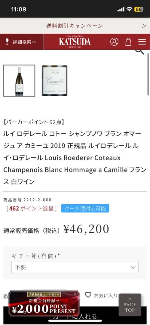 コトー シャンプノワ ブラン オマージュ ア カミーユ 2019 ルイロデレール